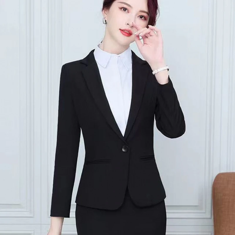 2025修身职业女裤套装正装气质外套职业面试西装职业装长袖学生