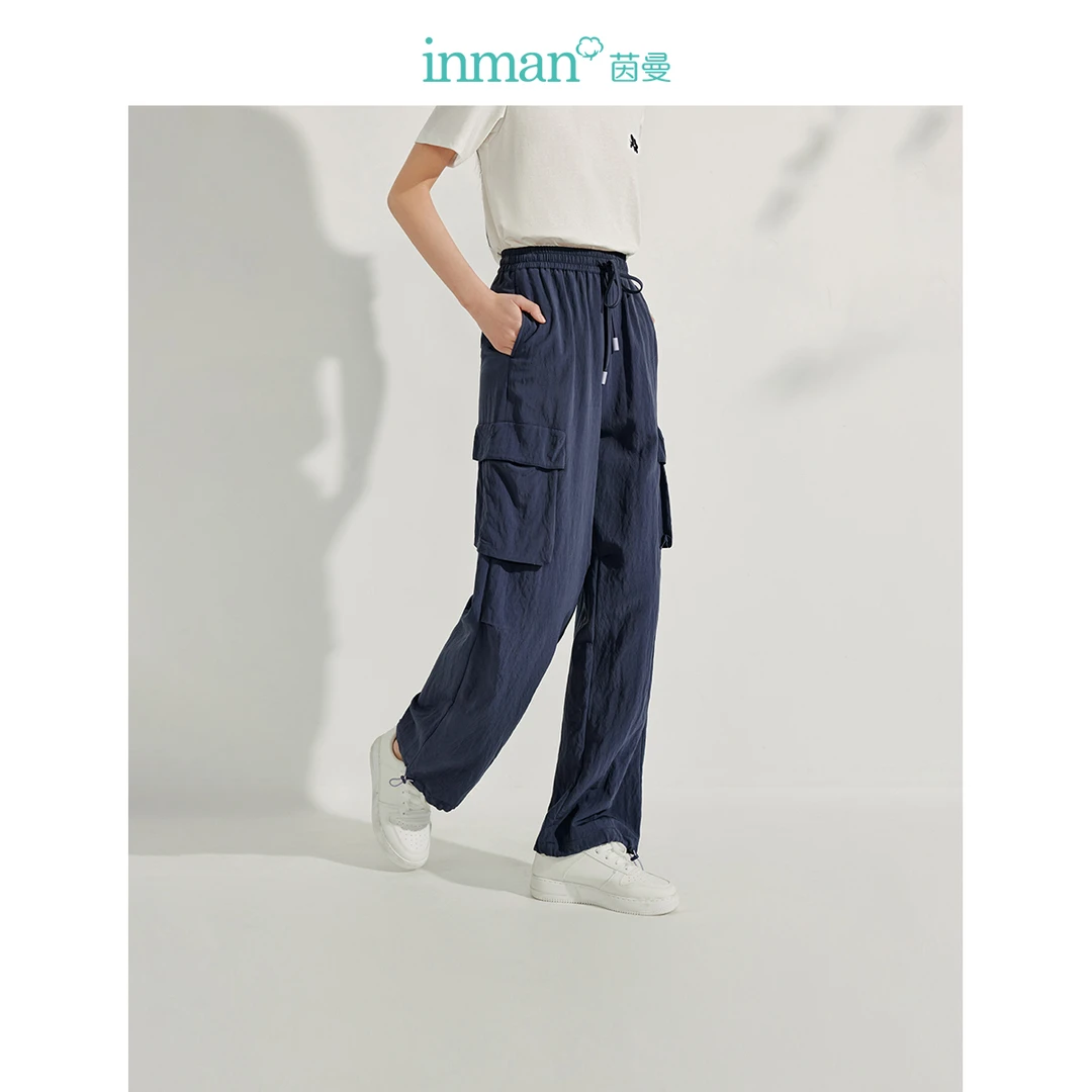 【商场同款新品】茵曼2025夏季薄款百搭阔腿工装裤时尚休闲宽松裤子