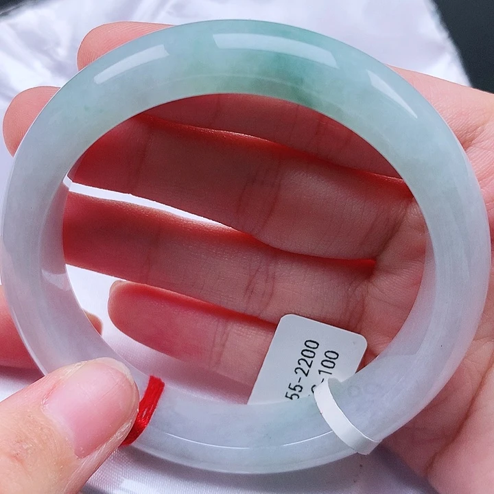 翡翠未镶嵌手镯天然缅甸a货翡翠55.6