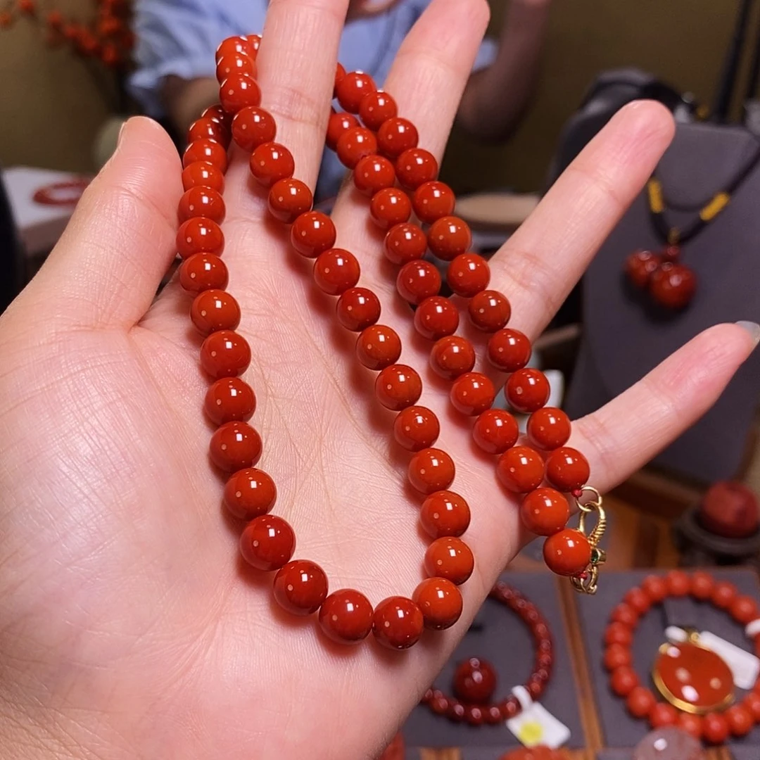 南红玛瑙项链银S925镶嵌Ｇ****?