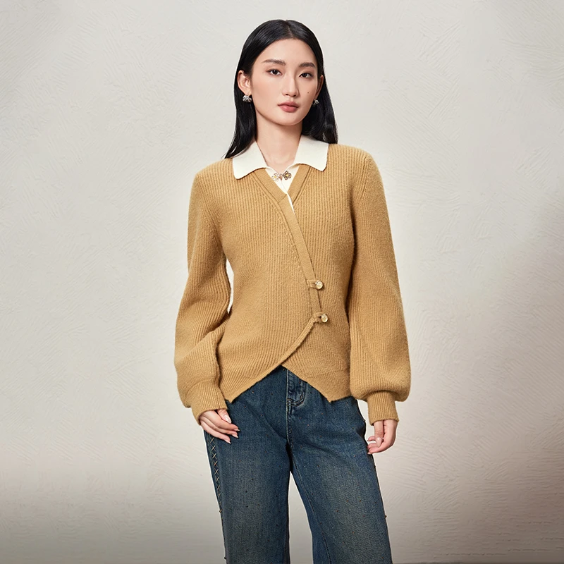 时尚高级设计感不规则针织毛衣600556