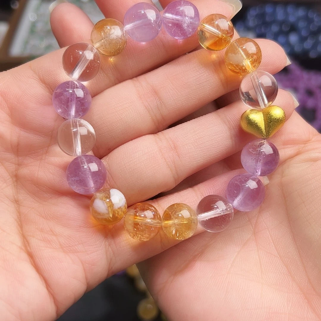 未镶嵌手链水晶喜马拉雅紫黄晶23号