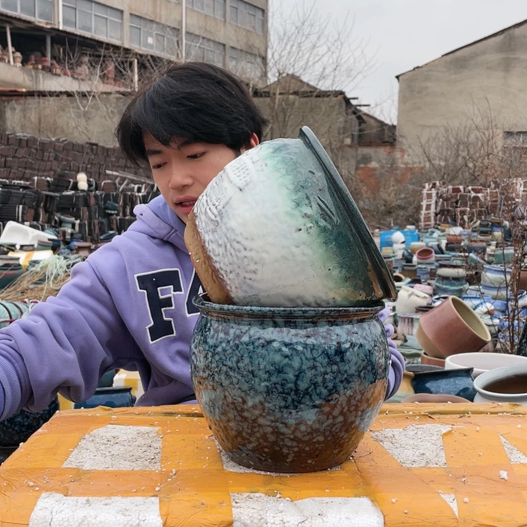 无铅玻璃宜兴紫砂花盆