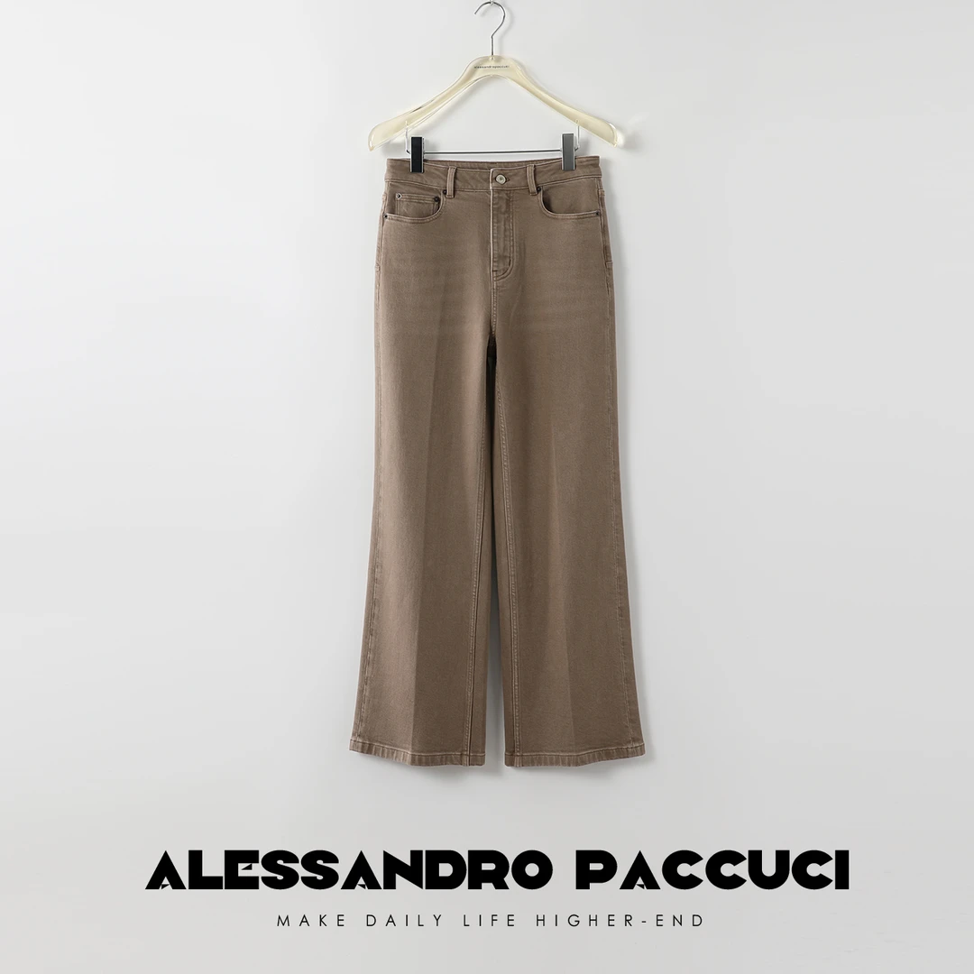 AP洛哥24030X【黑标系列】土耳其进口棉阔腿高腰做旧水洗直筒牛仔裤