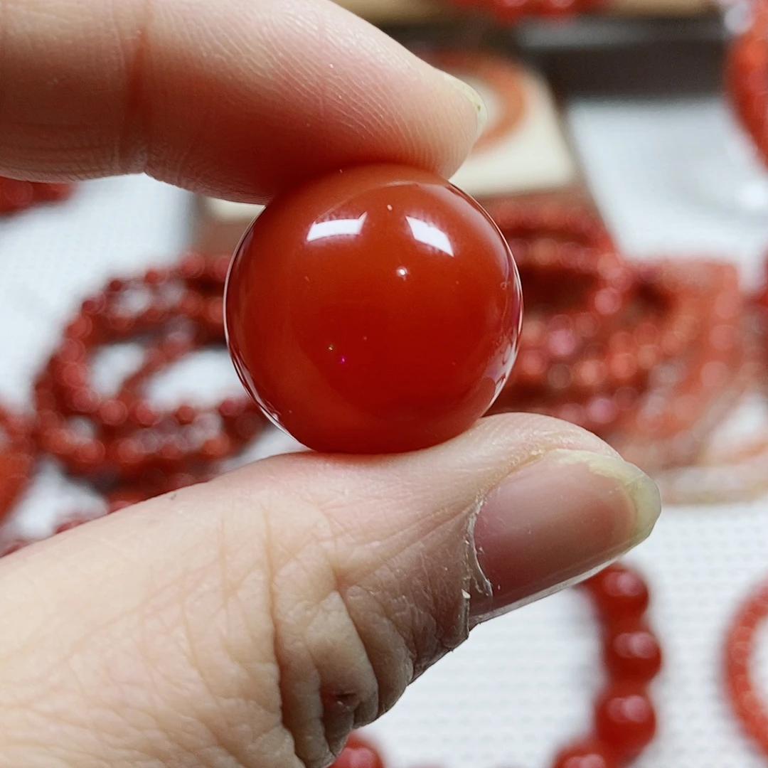 南红玛瑙未镶嵌单珠卡20