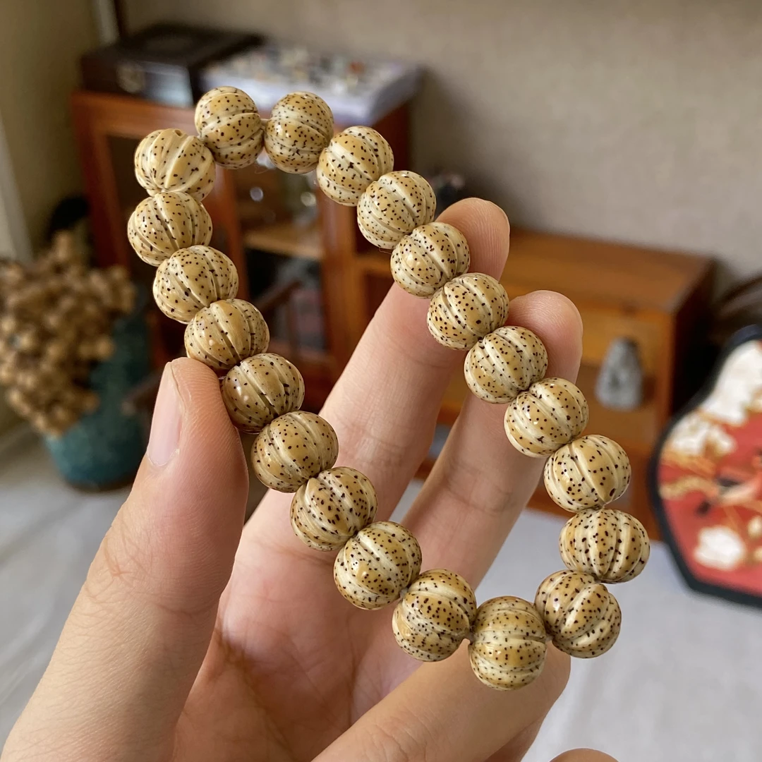 毕业 10/13苹果珠 鸡油黄南瓜珠 纯手工雕刻 月朗星稀小细星