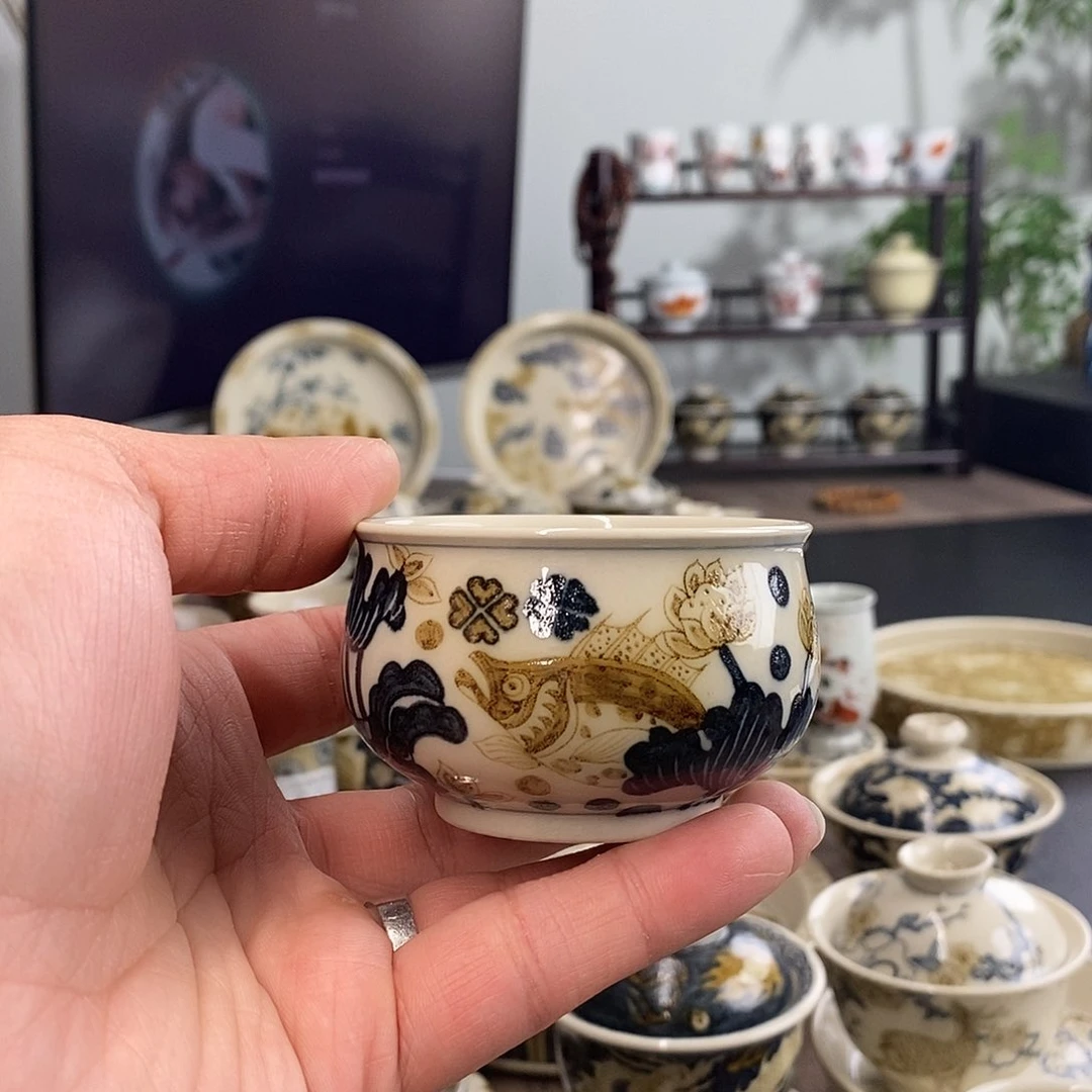 盖碗苏**然景德镇手工手绘茶具