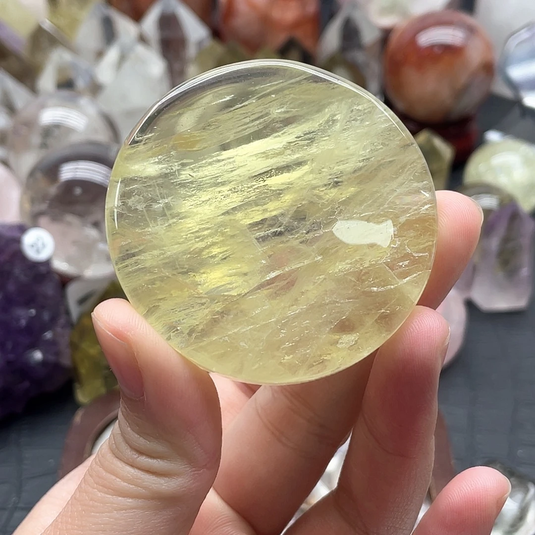 珠宝半成品水晶未镶嵌24黄水晶盘子