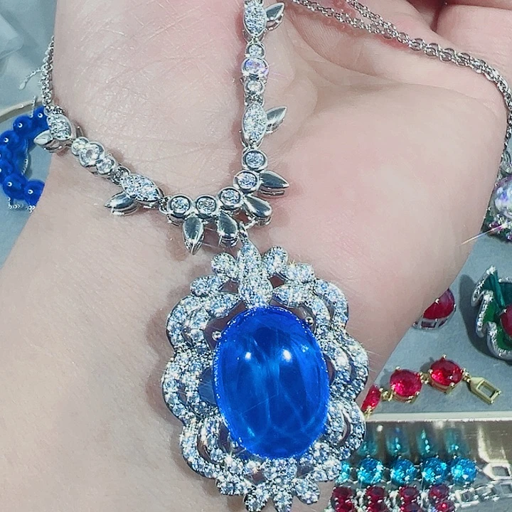 非金属红色蓝色吊坠戒指