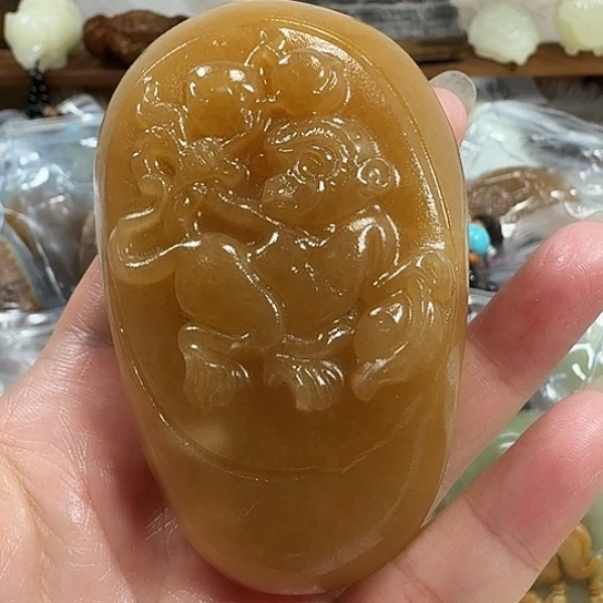 细***良砖雕石头手把件石头手把件