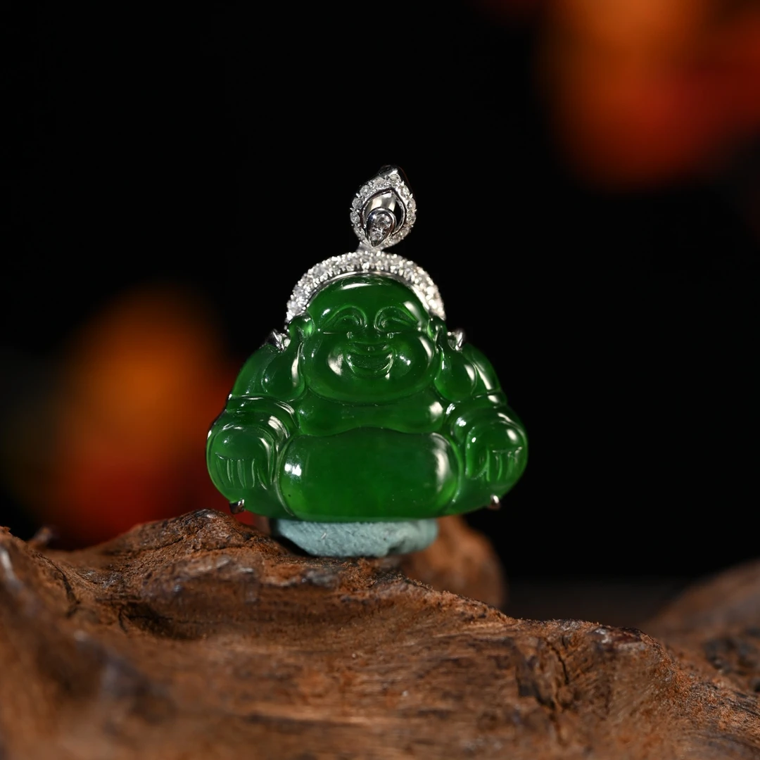 LOT8819翡翠弥勒佛挂件/杭拍