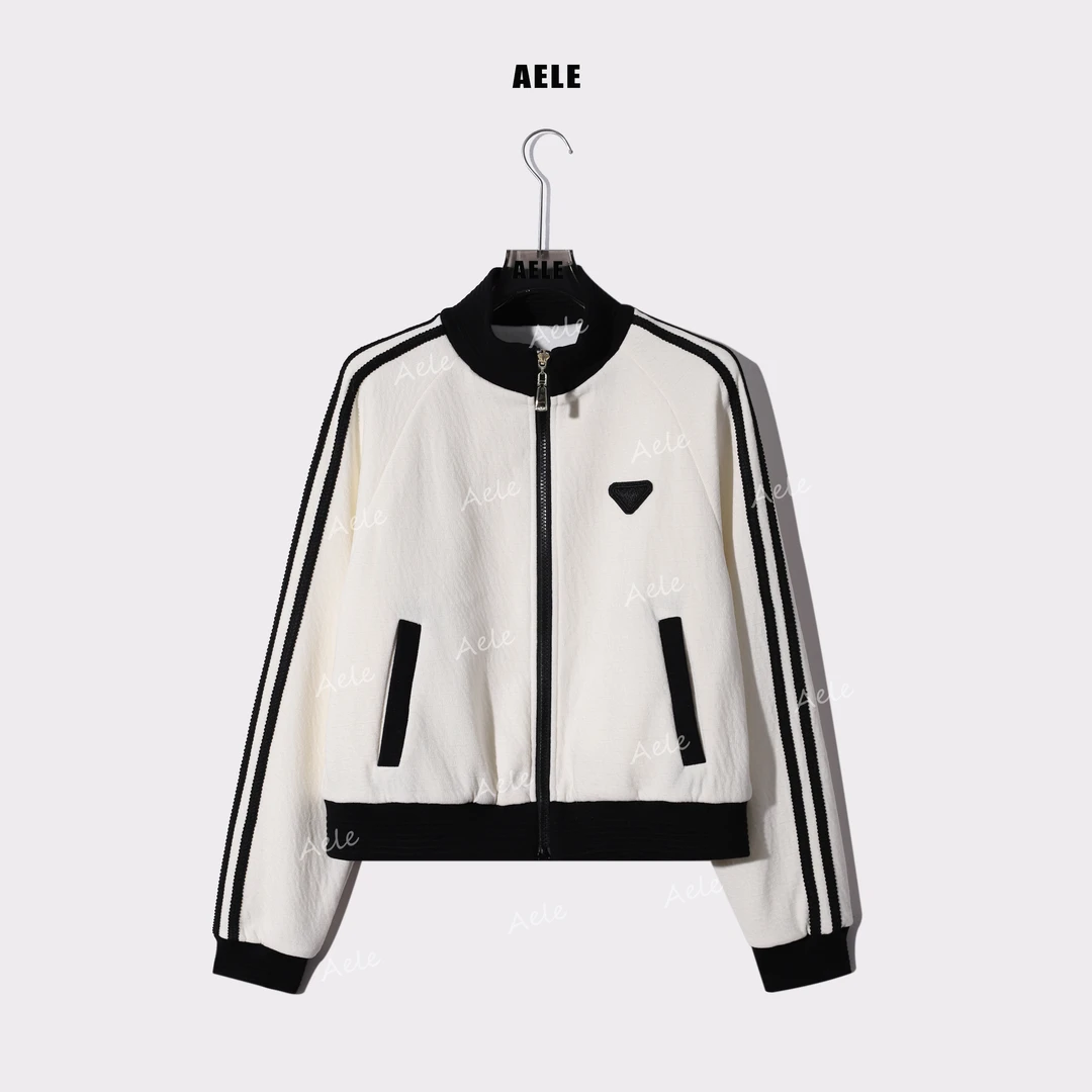 AELE【熊猫】撞色运动棒球服短款设计感休闲夹克外套 W855 3687 AD