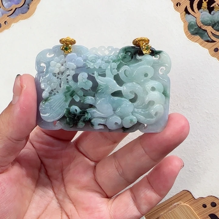 翡翠未镶嵌颈饰复古