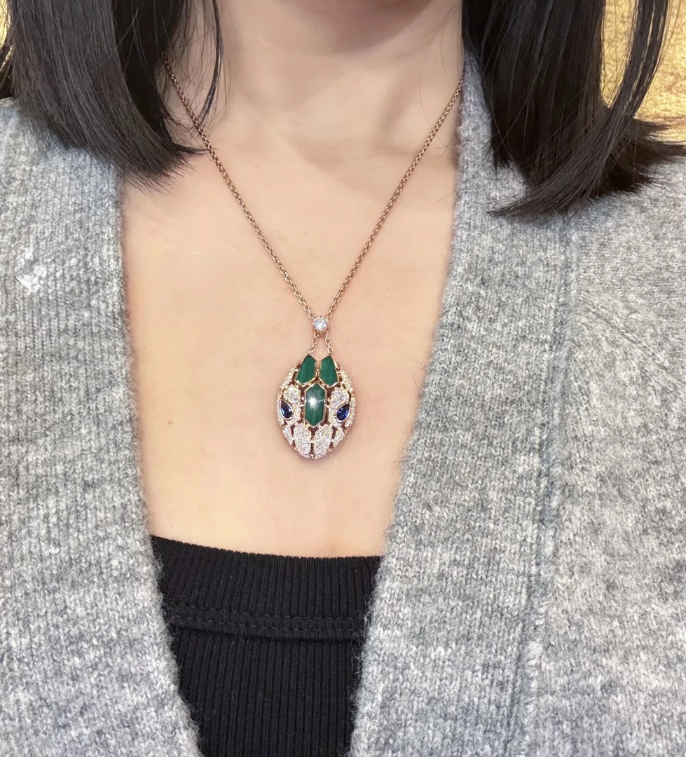 合金项链  luxury 蛇年蛇头项链CNC精工气质轻奢百搭时尚坠链