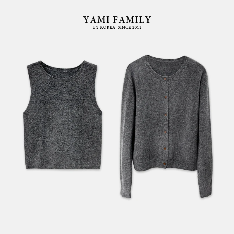 YM-ZZS-2484 针织衫经典休闲时尚短款长袖秋季百搭秋冬纯色