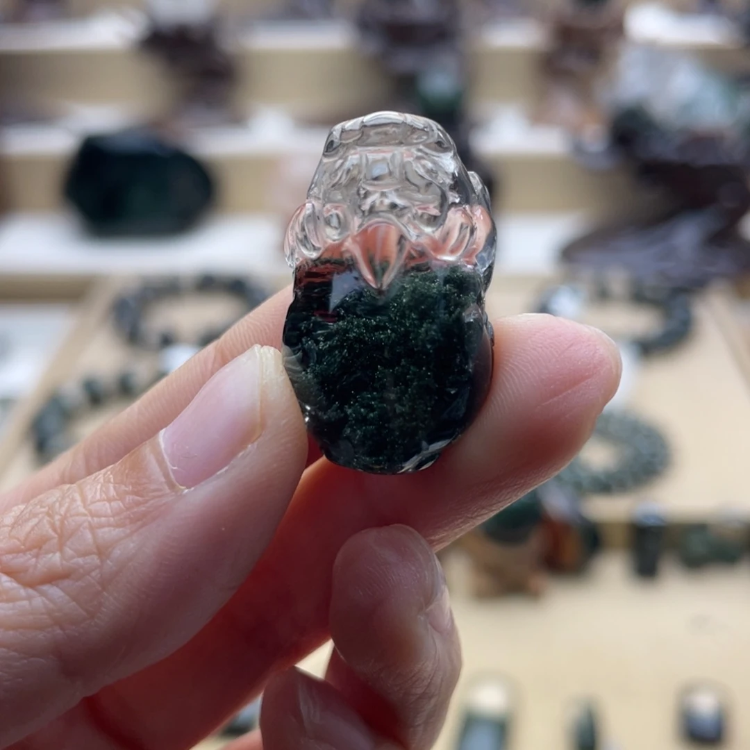 水晶颈饰未镶嵌绿幽灵吊坠