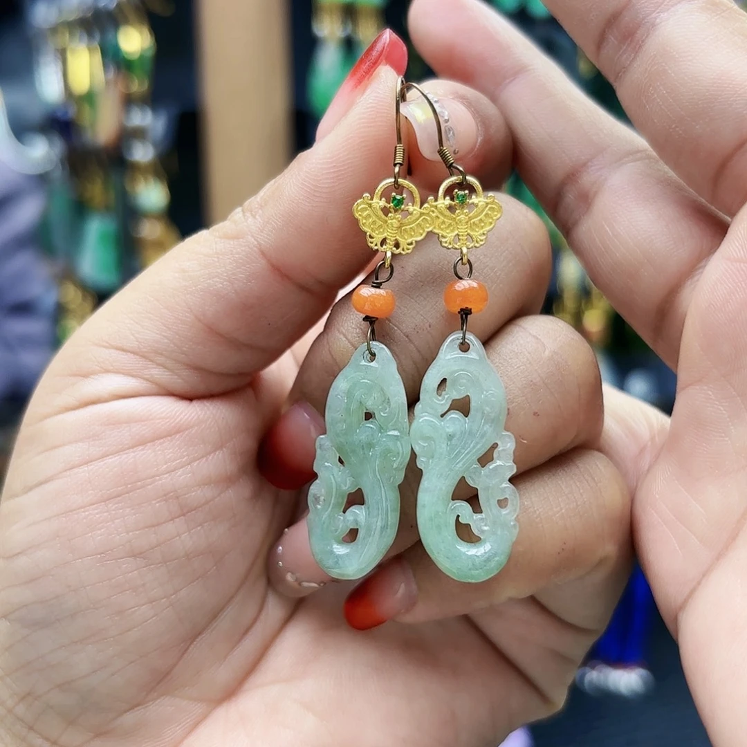 翡翠未镶嵌耳饰耳坠