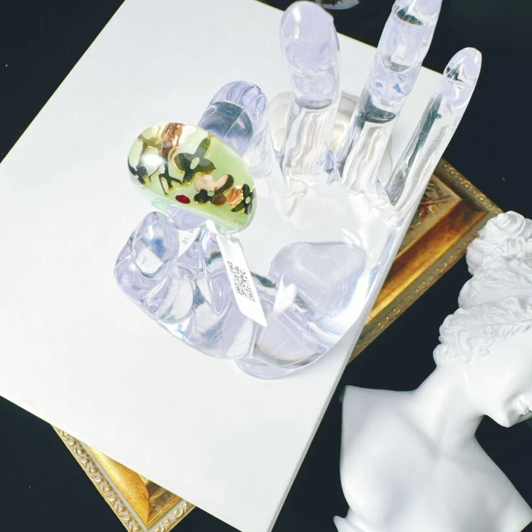 95新 LouisVuitton/路易威登 柚礼/LV绿色字母戒指lz507013