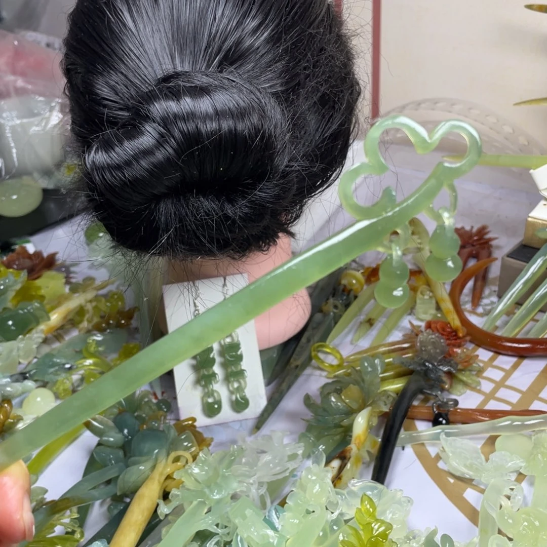未镶嵌蛇纹石玉发饰
