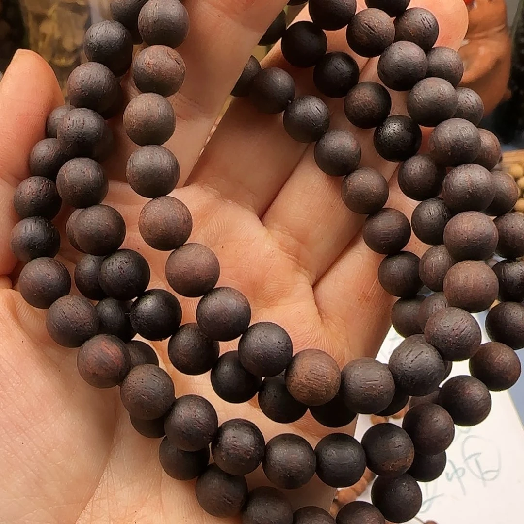 降真香手串/手链0.8#108黄棋楠熟结多圈