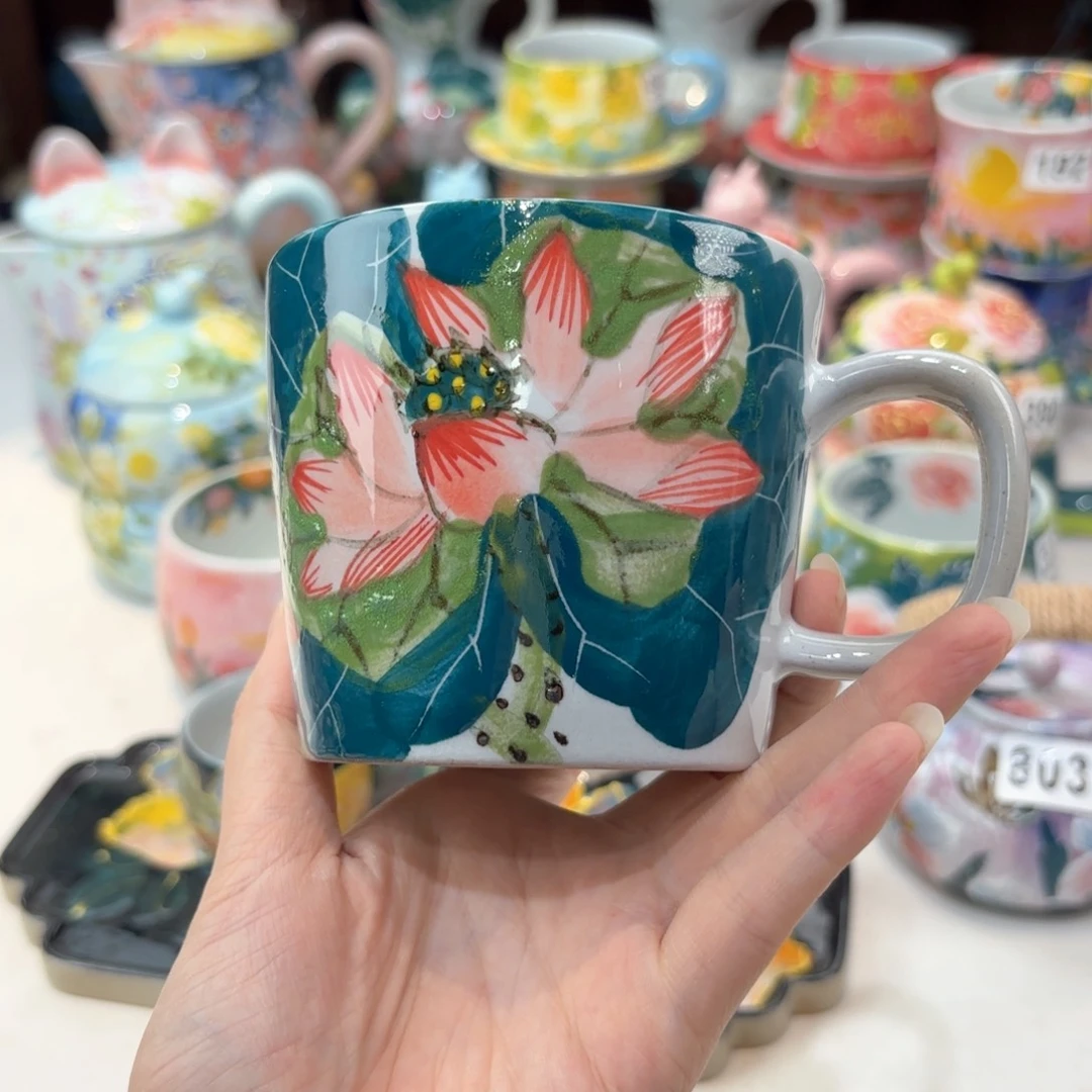 景德镇手绘高温釉下彩陶瓷茶具