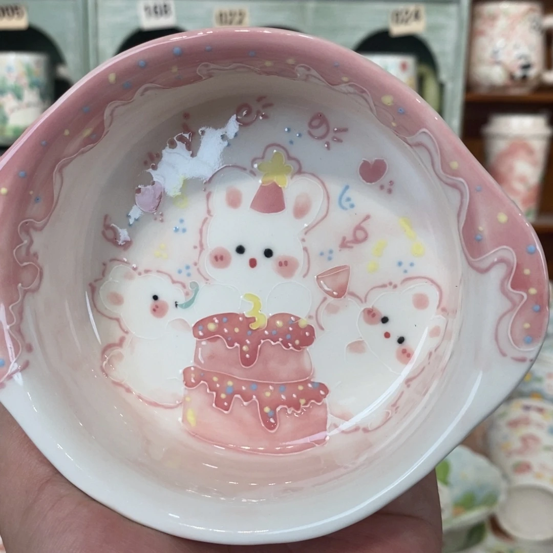 瓷片蛋糕兔子米饭碗