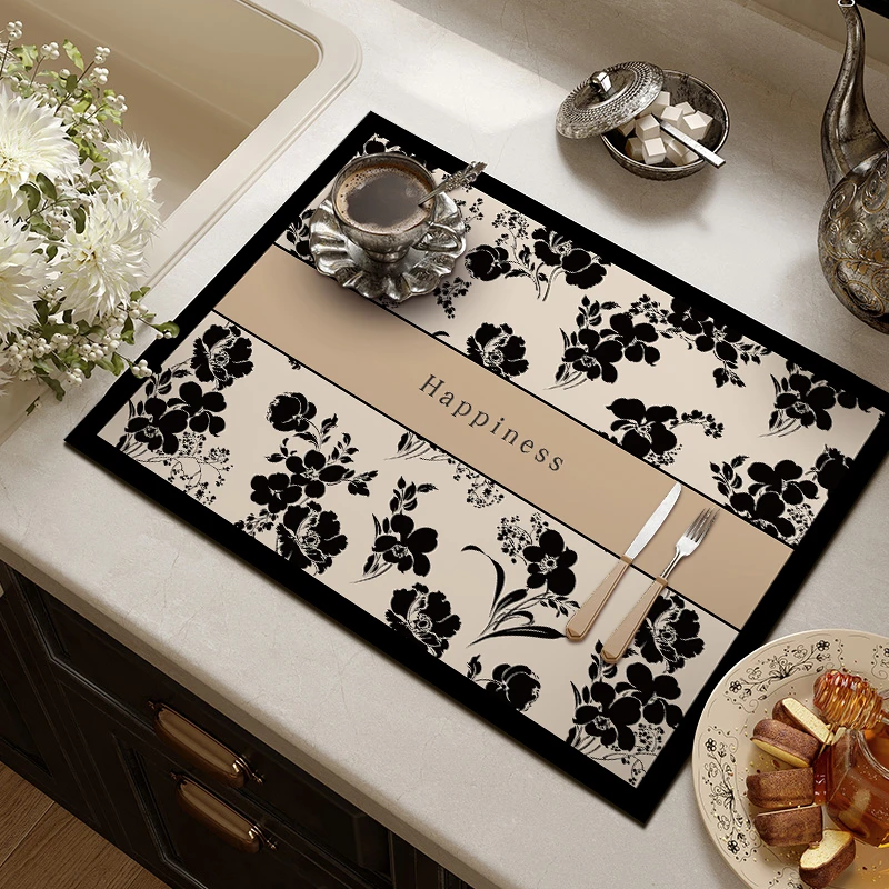 【寻花影】厨房沥水垫台面硅藻泥吸水垫碗碟控水垫桌面隔热茶水垫子