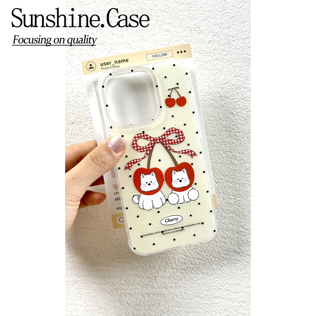 樱桃狗IMD手机壳适用苹果华为vivo小米oppo女款iphone16/15