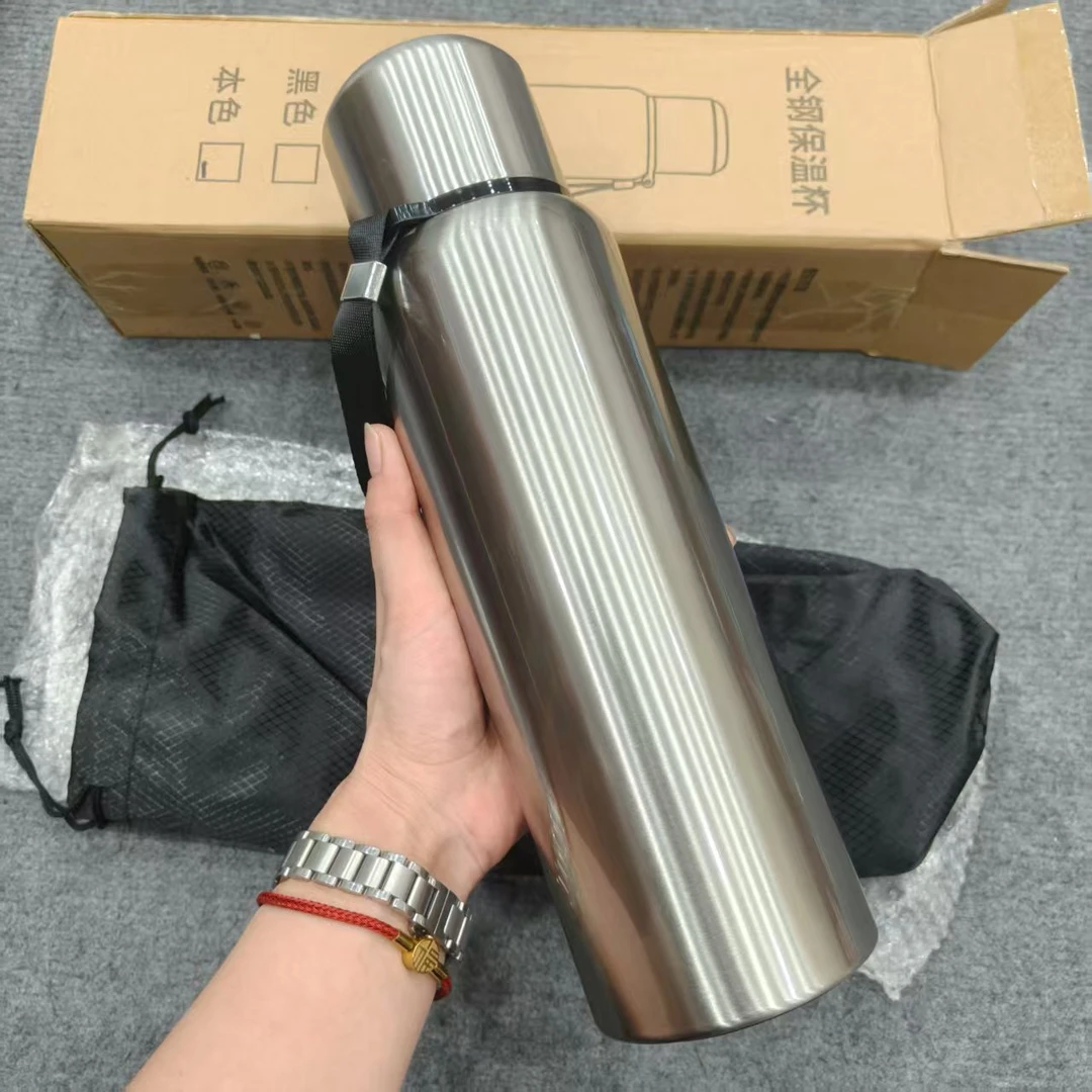 1200ml全钢保温杯子-银色