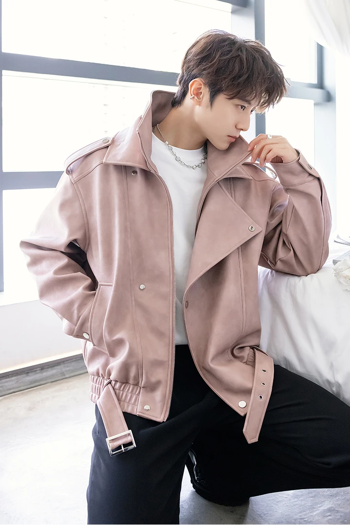 CHICERRO西西里男装秋季痞帅擦色机车皮衣男生飞行夹克帅气男装潮