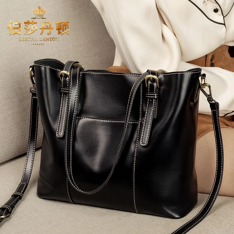 伯莎丹顿包包女包2025新款时尚百搭大容量托特包轻奢通勤单肩包
