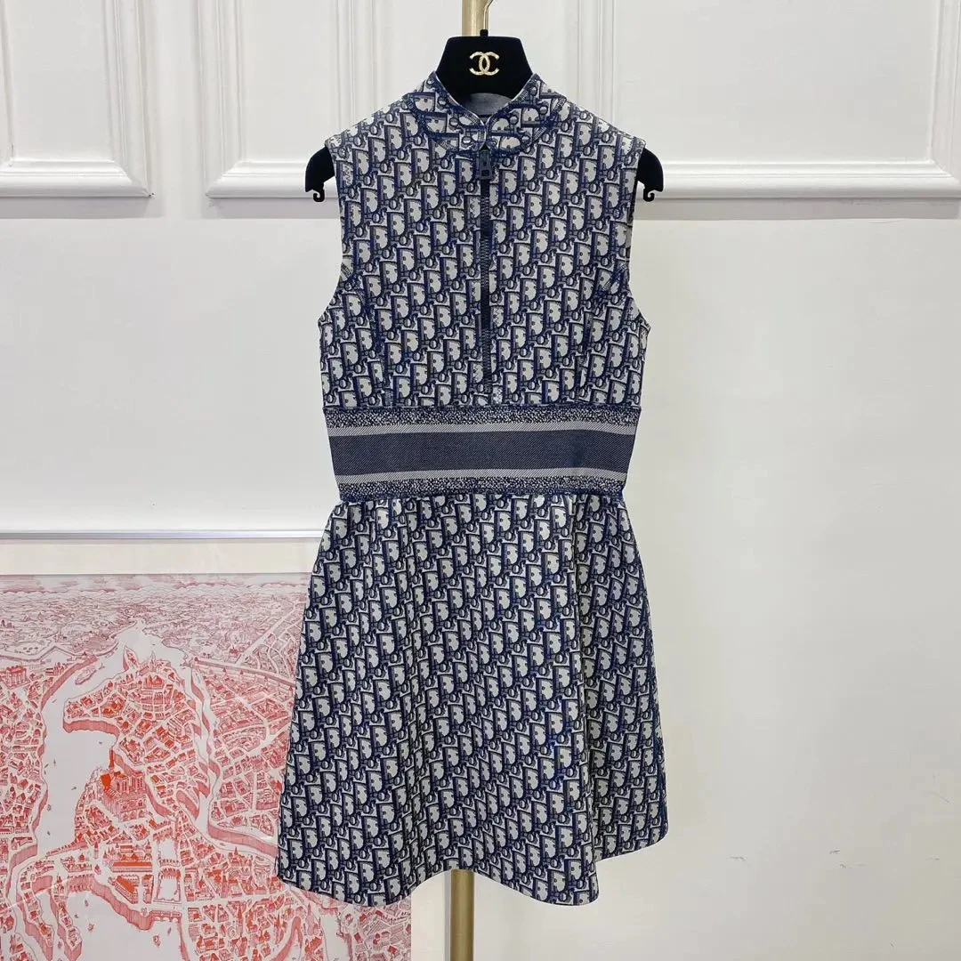 95新 DIOR/迪奥 【Dior】#迪奥老花无袖连衣裙 34码