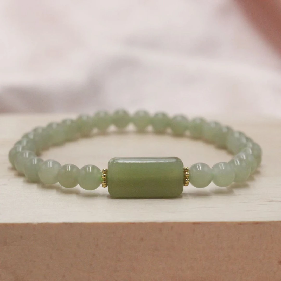 天然和田玉高冰晴水料玉石无事牌手链节日礼物多样性发一---WL638