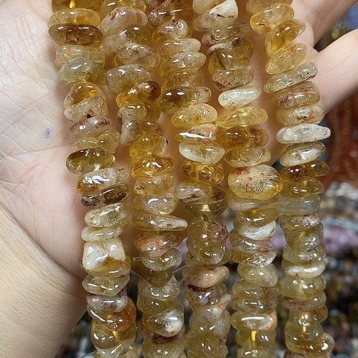 玛瑙/玉髓未镶嵌珠宝半成品天然黄塔晶大颗粒一条