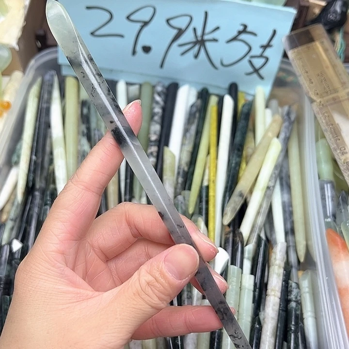 蛇纹石玉未镶嵌发簪