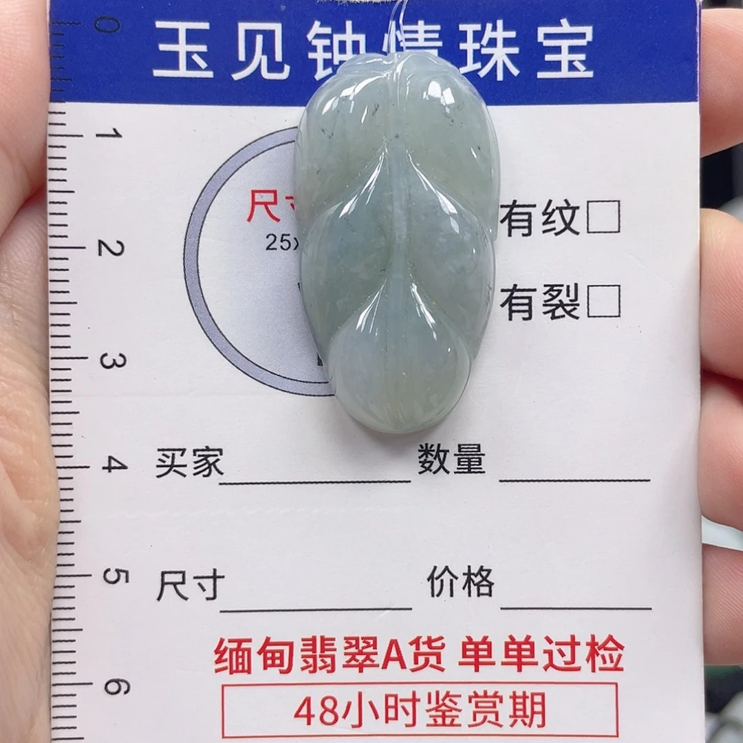翡翠未镶嵌颈饰叶子