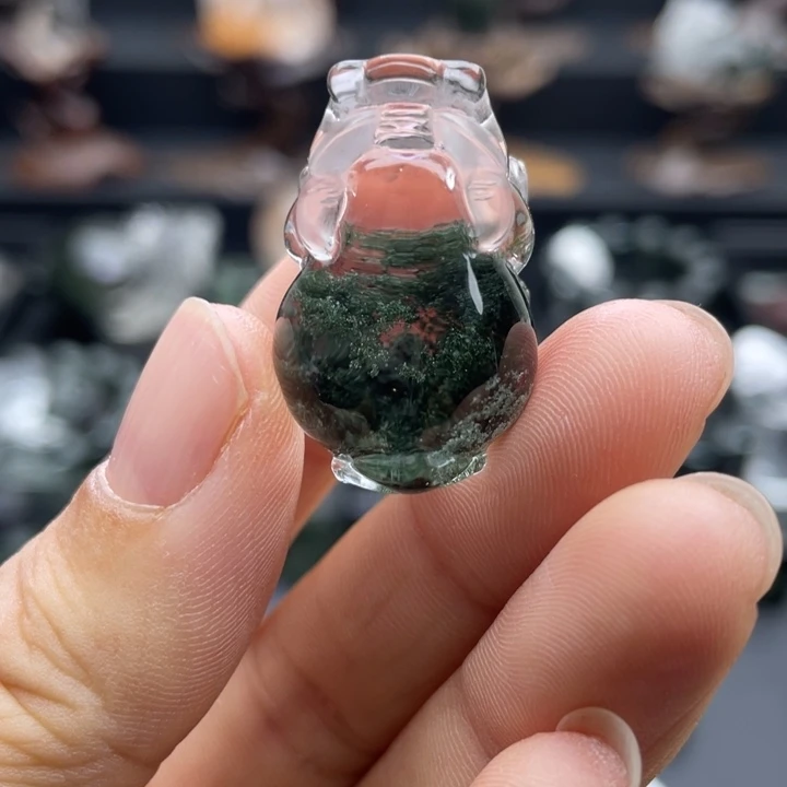 颈饰未镶嵌水晶绿幽灵貔貅