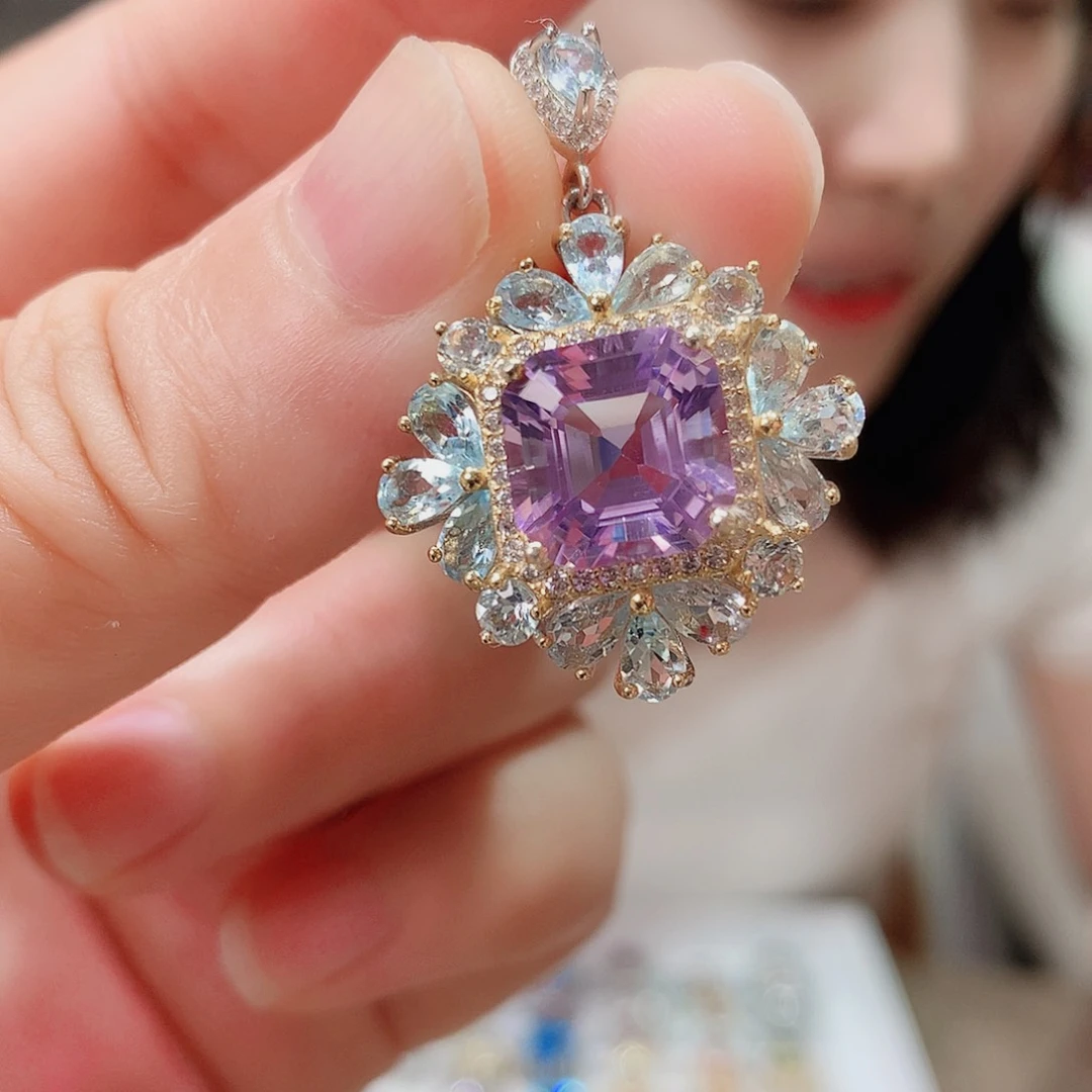 银S925镶嵌颈饰紫晶