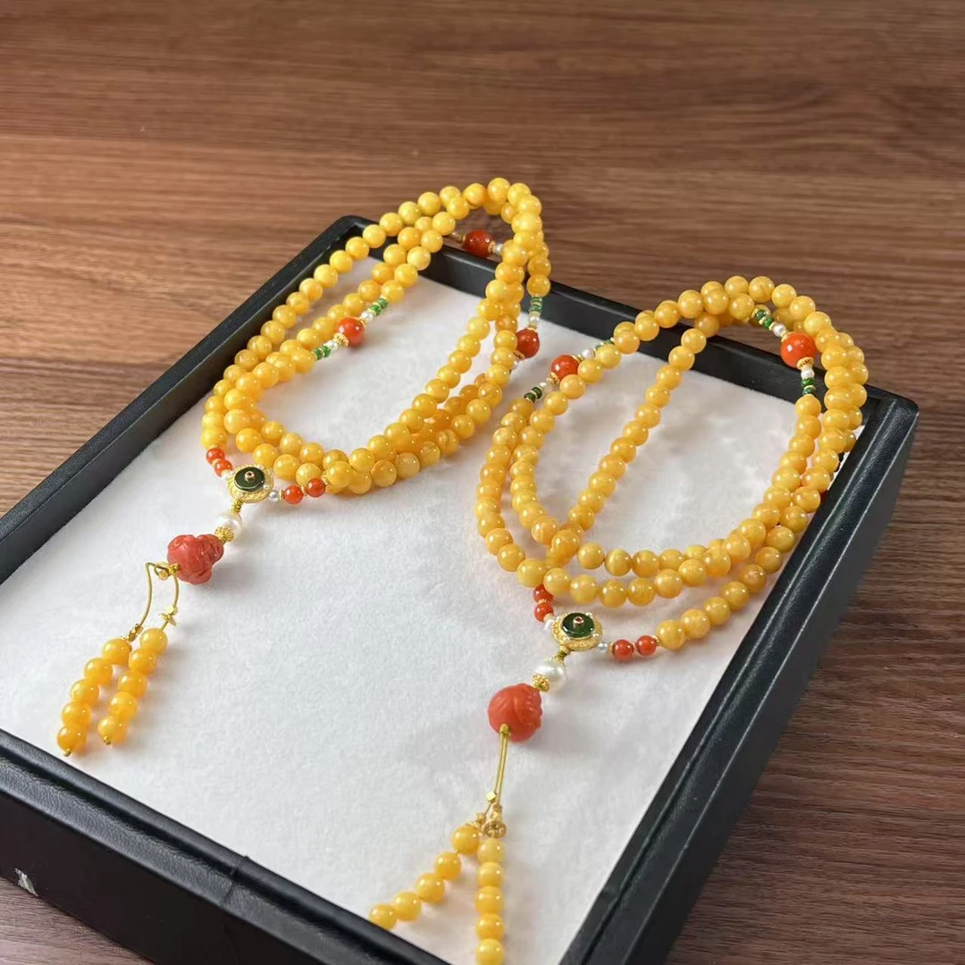 【睿泽鉴宝】S925老蜡圆珠DIY项链 多样性发一 6mmXR0375