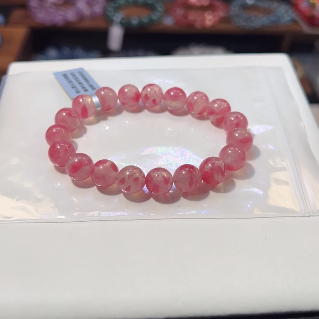 石英质玉未镶嵌手链10m玉化樱花雨蔷薇石