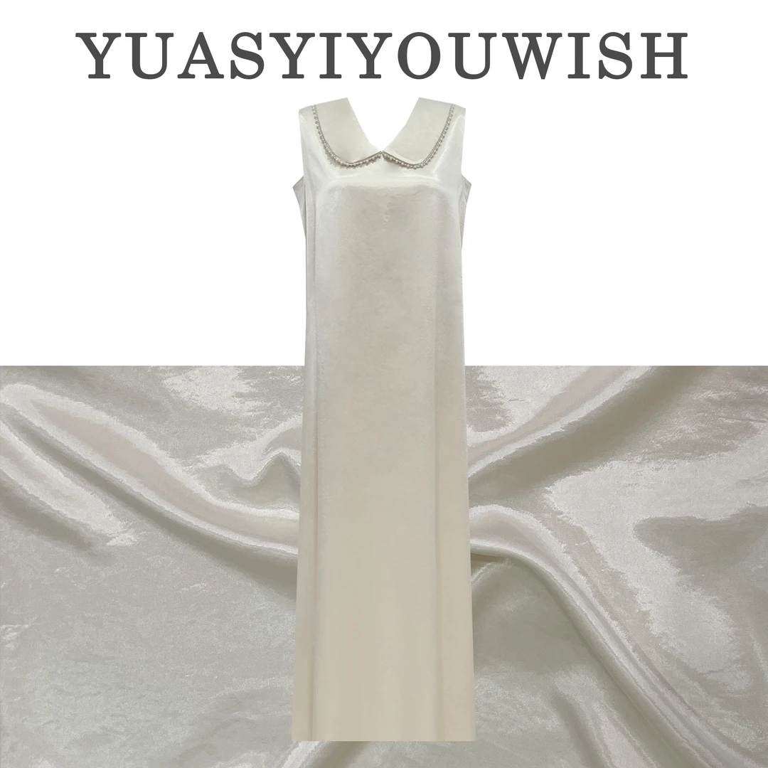 YUASYIYOUWISH|“泉眼”设计师版型优雅拼接珍珠精致风连衣裙