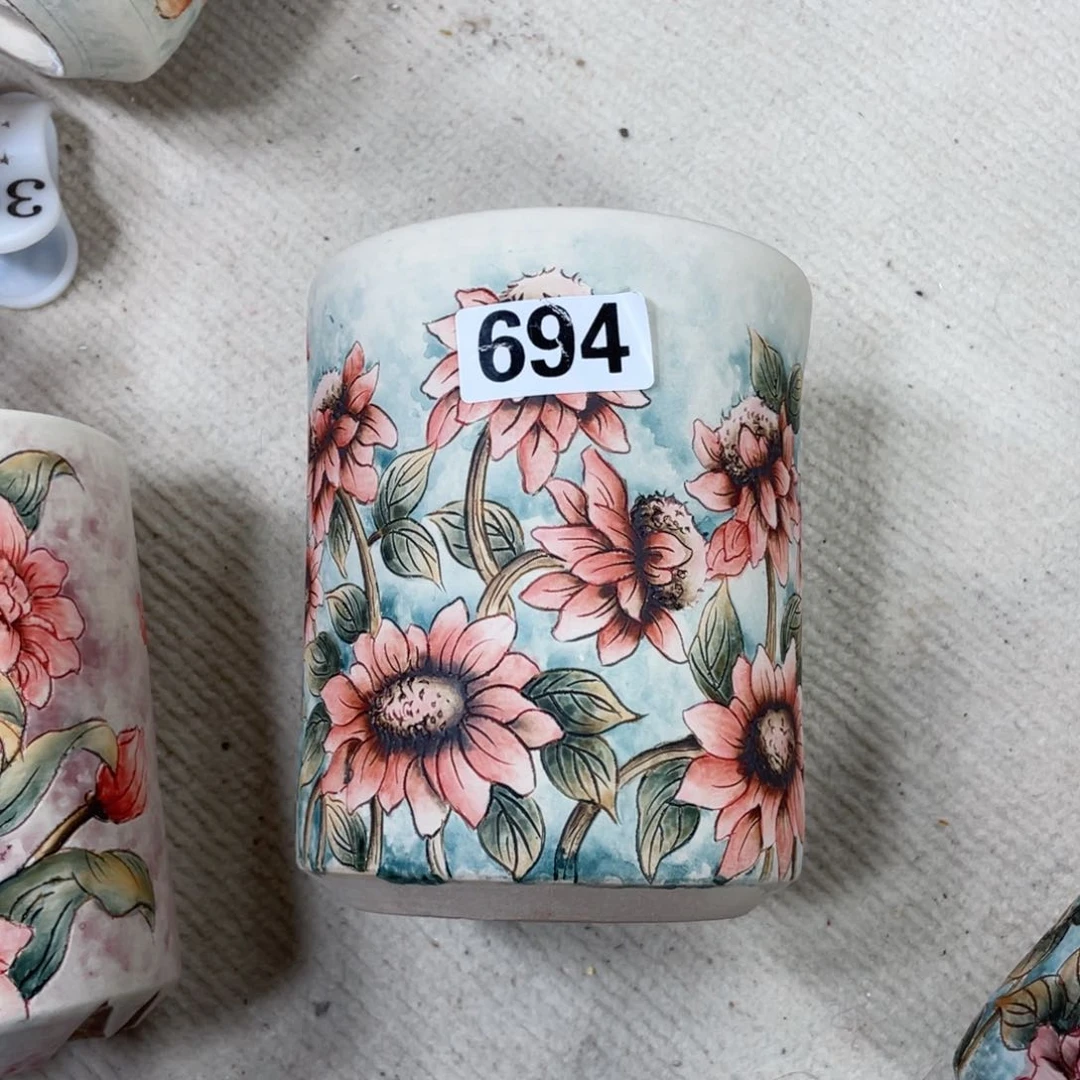 紫砂花盆桃*。陶瓷多肉花盆精品