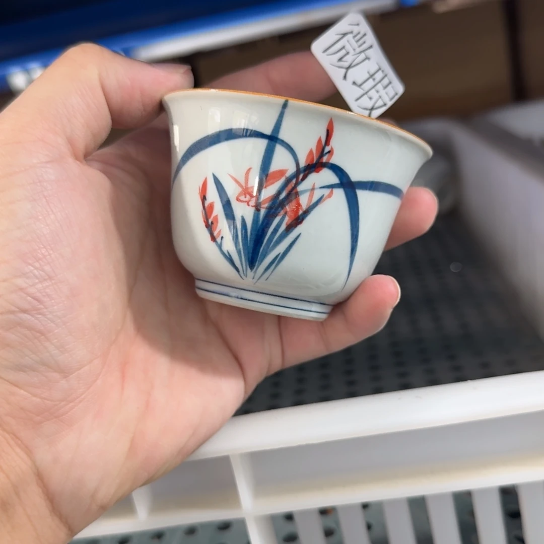 釉下手绘茶具微瑕