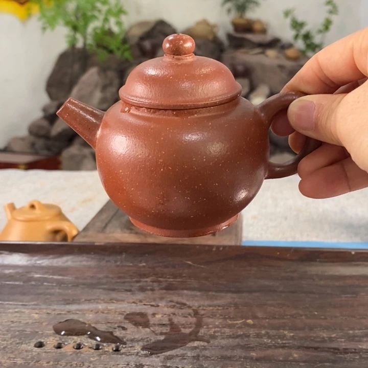 紫砂茶壶红降坡宫灯150左右的容量半手制作