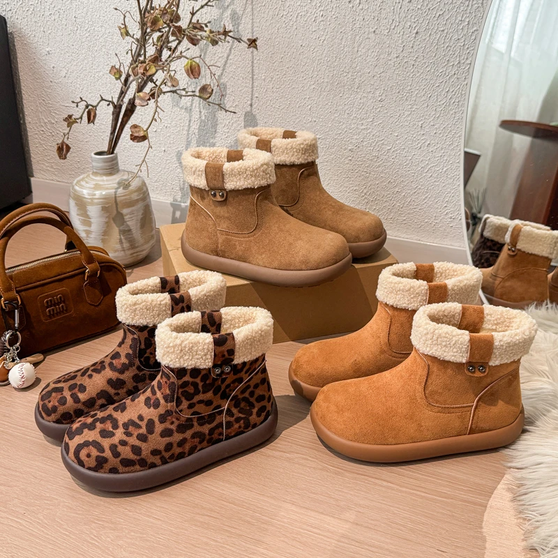 【防水】雪地靴学院风纯色韩版小土豆棉鞋女款加绒保暖靴防滑女鞋