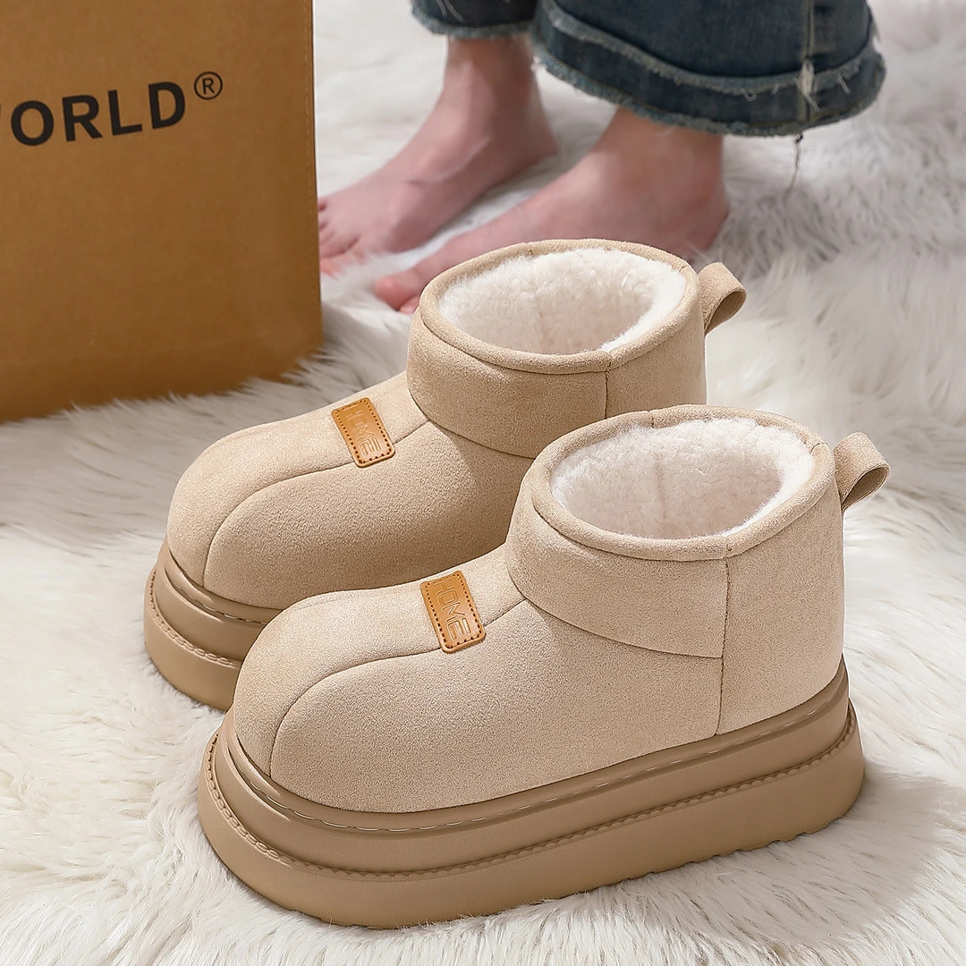 红豆高帮棉拖鞋女款冬季2025新款爆款加绒加厚保暖包跟雪地棉鞋女