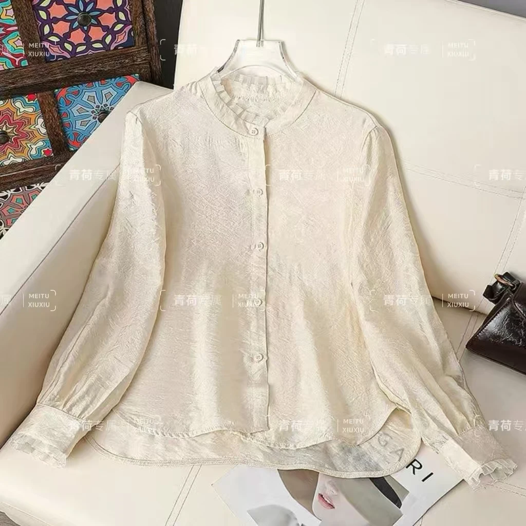 【青荷专属】月光瑶 新中式文艺重工印花上衣