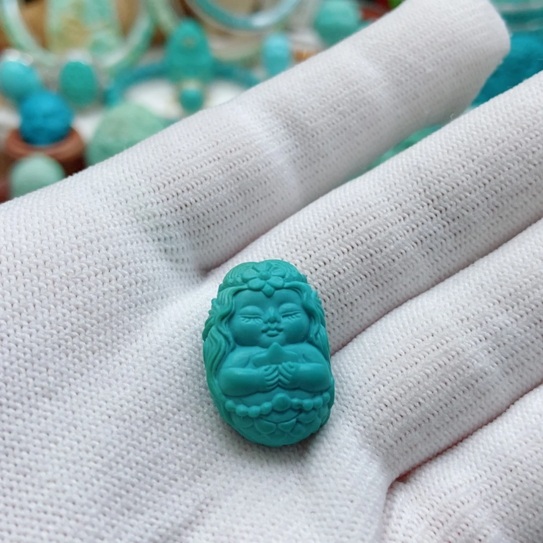 绿松石未镶嵌美人鱼