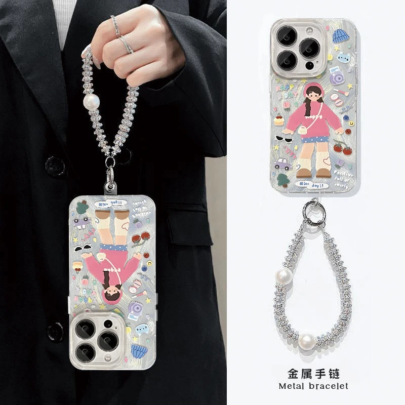 趣味个性穿搭女孩适用苹果16Promax羽纱手机壳vivo华为oppo小米15