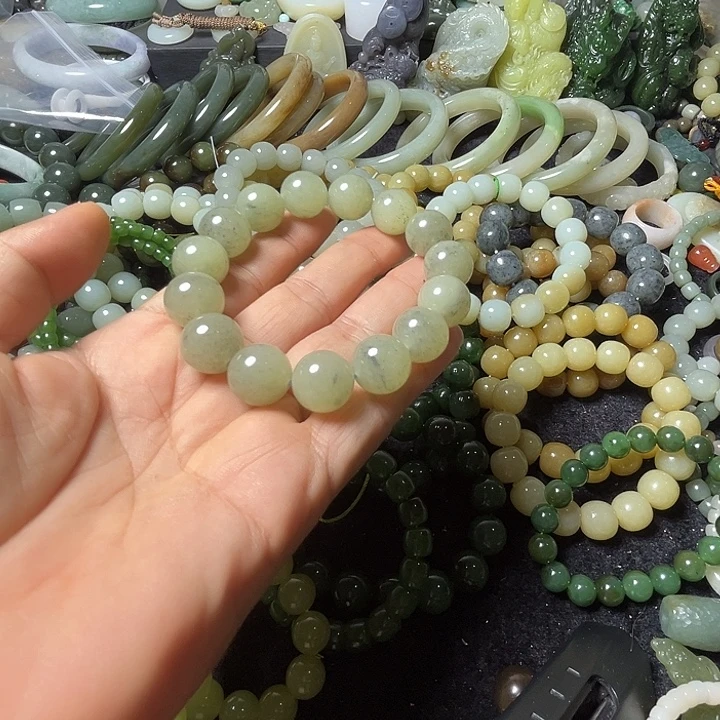 ****）和田玉未镶嵌手串14